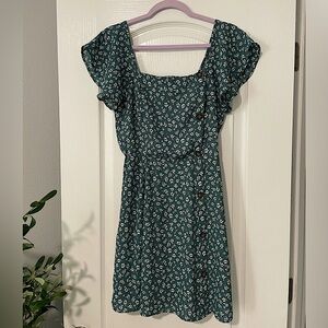 Sienna Sky, Small, Blue/Green, Flower Mini Dress